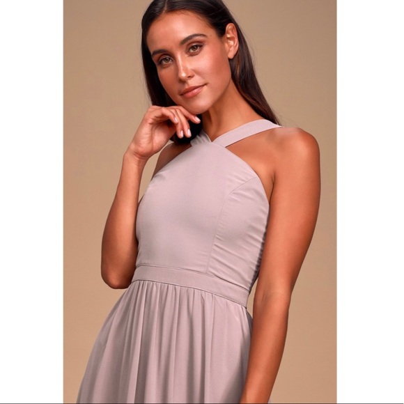 Lulu’s Air of Romance Taupe Maxi Dress - Picture 4 of 8